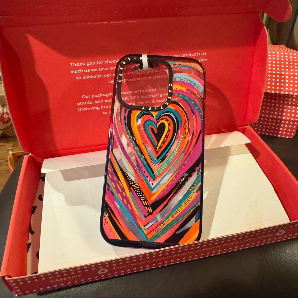 Casetify Vibrant Multicolor Heart Phone Case